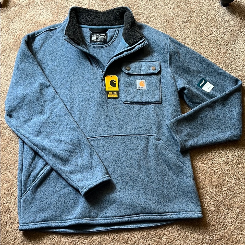Carhartt Heather Blue Quarter-Zip Pullover